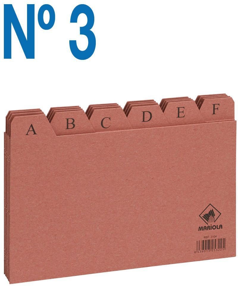 Índices de cartón Nº3 100 x 150mm